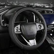1 PU Leather 3D Comfortable Non-Slip Textured Car Steering Wheel Cover, Unlined, Stylish Car Interior Accessory, Suitable For Sedans, SUVs, And Trucks; Ideal For Daily Driving, Summer Heat Protection, And All-Season Interior Decoration - A - View 12