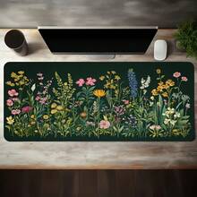 Hand-Drawn Wildflower And Plant Illustrations. Extra Large Durable Mouse Pad / Gaming Mouse Pad / Office Mouse Pad / Laptop Keyboard Pad / Desk Pad - Precision Stitched Edges, Non-Slip Rubber Base, Multiple Sizes Available. - Mouse Pad - View 2