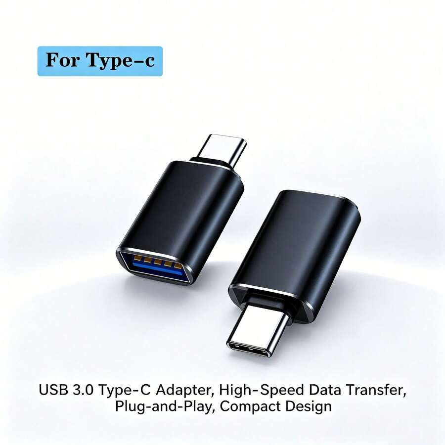 1/2/3入 Type-C OTG 轉接頭 USB 轉 Type-C 手機平板電腦 C 口轉接器 U 盤車載轉換器 USB 儲存卡隨身碟 U 盤滑鼠鍵盤集線器 手機電腦通用 相容 iPhone 17/16/15 及其他系列 即插即用轉換器 - 黑色 - 查看 1