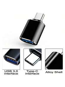 1/2/3入 Type-C OTG 轉接頭 USB 轉 Type-C 手機平板電腦 C 口轉接器 U 盤車載轉換器 USB 儲存卡隨身碟 U 盤滑鼠鍵盤集線器 手機電腦通用 相容 iPhone 17/16/15 及其他系列 即插即用轉換器 - 黑色 - 查看 6