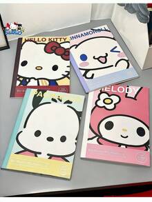 SANRIO 1/4/8本 B5 筆記本，Hello Kitty、My Melody、Kuromi、Pompompurin 及 8 款經典角色封面，適合日常辦公用品筆記本，書寫舒適，線裝裝訂不易脫落，辦公記錄、計畫本，Sanrio 粉絲必備（隨機款式） - 多色 - 查看 4