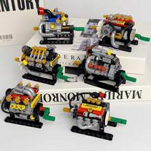 6 Engine Models, 600+PCS Building Blocks With Interlocking Engine Linkage, ABS Material, Combined Interlocking Engine, Gift For Boys And Girls, Mechanical Linkage Design Principle, Birthday Gift, Indoor Collection Display Decoration, Holiday Gift - Multicolor - View 5