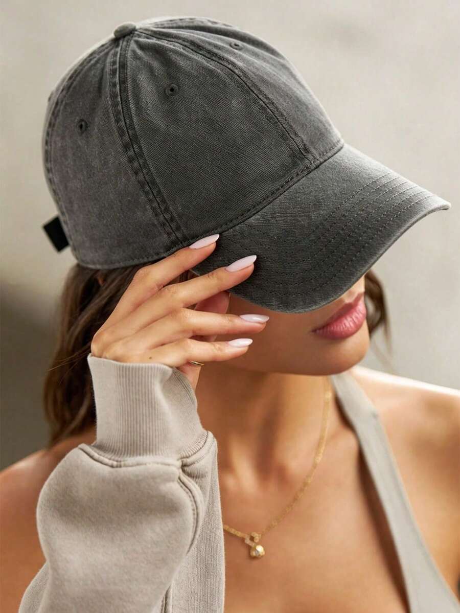 1 pieza Gorra de béisbol retro lavada, gorra de papá de algodón suave desgastada, sombrero de sol con protección UV para uso diario en la calle - multicolor - Ver 1