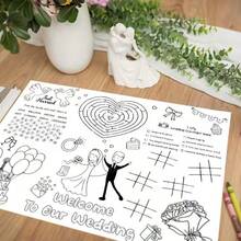 10pcs Wedding Welcome Mats And Coloring Cards, Interactive Wedding Theme Word Puzzles, Number Games, Heart And Cake Patterns, Paper Material, Suitable For Wedding Party Favors And Guest Entertainment, Wedding Supplies - Wedding Game Cards - View 4