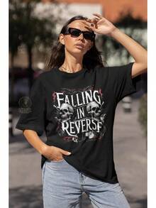Falling In Reverse T-Shirt - Unisex Rock Music Band Tee - Rocker Style Shirt - Concert Apparel Gift - Falling In Reverse Merch - 白色 - 查看 6