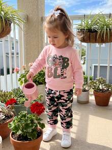 Young Girls Sweater Pants - Pink - View 2