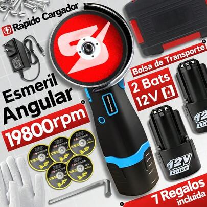 Esmeril Angular Inalámbrico 12V KINGTREE, Mini Amoladora Eléctrica Portátil con 2 Baterías 2000mAh, 5 Discos de Corte (78mm) y Motor 19800 RPM. Kit Completo para Madera, Metal y Azulejo;caja de herramienta,herramientas para hombre,esmeril