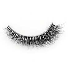 10 Pairs 3D Faux Mink Strip Lashes D Curl Wispy Cat Eye Full Fluffy Black Band Natural Lash Extension Look Reusable Daily Practice Eyelashes - Black - View 6