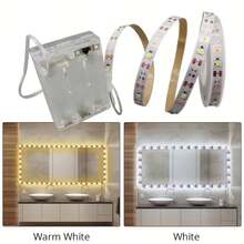 LQHZMYY Tira de luz LED de cocina alimentada por USB con interruptor de barrido manual, control de interruptor de gesto de onda simple, cinta adhesiva de doble cara incluida, perfecta para fondo de espejo, iluminación de TV y electrodomésticos, iluminación de cocina | Tira LED moderna | Luz de relleno para transmisión en vivo, luz de gabinete de cocina - Blanco - Ver 3