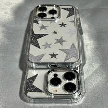 Funda para Teléfono - 1 pieza, diseño moderno de estrella brillante, marco de metal, funda transparente compatible con iPhone 17 16 15 14 13 12 11 Pro Max Air X XS XR - Color mixto 1 - Ver 5