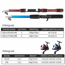 Telescopic Fishing Rod Set With Spinning Reel, Line & Carry Bag, Light Portable Freshwater Fishing Gear For All Anglers - Royal Blue - View 4