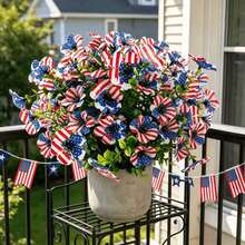 American Independence Day Flag-Themed Artificial Flowers - Daisy Red White Blue - Fake Flower Decoration - Artificial Flowers - National Holiday Decoration - Multicolor - View 6
