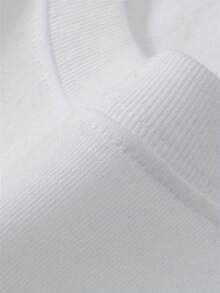 Men Minimalist Pattern T-Shirt Clean Style Casual Top - 白色 - 查看 8