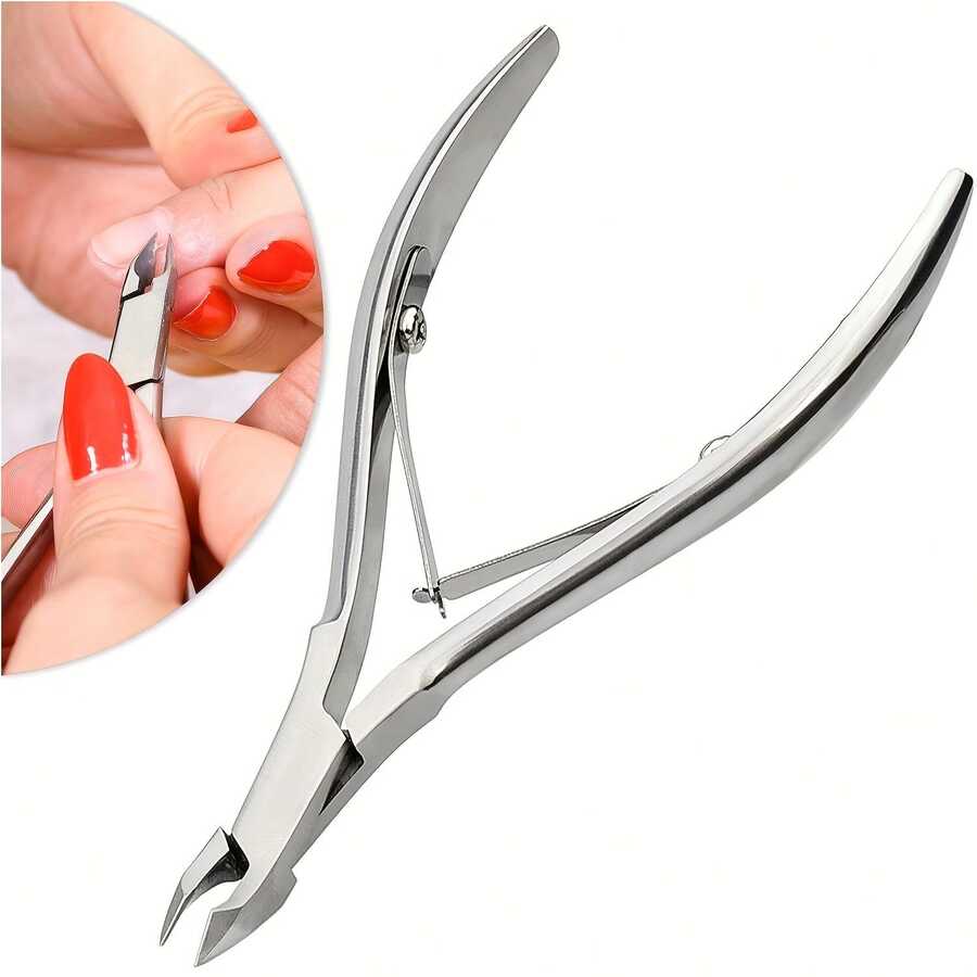 2pcs/Set Nail Cuticle Pusher/Cuticle Nipper, Dual-Head Stainless Steel Cuticle Cleaning Tool, Suitable For Removing Nail Polish Gel, Manicure And Pedicure Tools, Suitable For Fingernails And Toenails - Professional Durable Type - A - View 1