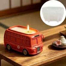 Molde de silicona con forma de autobús de Londres para maceta de suculentas/Molde de silicona para maceta de autobús de dos pisos, portaplumas, taza de lápices, taza de velas/Fácil de liberar y reutilizable, adecuado para manualidades de resina, yeso, arcilla, concreto, cemento y talla grande, fácil de liberar, adecuado para varios regalos festivos y decoración del hogar - A - Ver 4