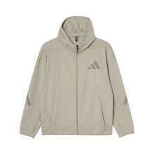Adidas 男士時尚簡約舒適休閒寬鬆連帽外套 春/秋 JN0132 - 淡芝麻灰褐 - 查看 1