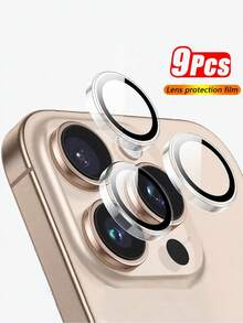 BOLLYMORE 9片透明黑色環形相機鏡頭保護膜，適用於 17 Pro Max / 17 Pro / 17e / 17 / 16 Pro Max / 16 Pro / 15 Pro Max / 15 Pro / 14 Pro / 13 Pro / 12 Pro / 11 Pro Max：9H 耐刮鋼化玻璃 – 相容手機殼設計、防指紋塗層、奢華美感、提升夜間攝影體驗（無氣泡套組、相容閃光燈、高清晰度） - 9PCS-透明 - 查看 7