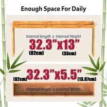 Abulun Spice Rack, 32.3-Inch Kitchen Storage Box, Stovetop Spice Rack, 13-Inch High Countertop Storage Space, Oven Back Sink Organizer, Natural - Natural Wood Color - View 3