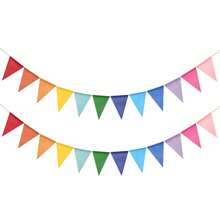 VINCAN 1 Set 12-Piece Triangular Flag Banner, Reusable And Easy To Hang, Vintage Country Style, Scene Decor, Suitable For Home Interior Decoration, Birthday, Wedding Party, Autumn, Back To School - Multicolor - View 4