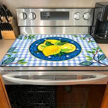 1pc, Home Decor, Lemon Plaid Pattern Printed Dish Drying Mat, Coffee Machine Absorbent Mat, Sink Drain Mat, Cup Absorbent Mat, Kitchen Supplies, Bathroom Supplies, Kitchen Countertop Decor - Multicolor - View 8