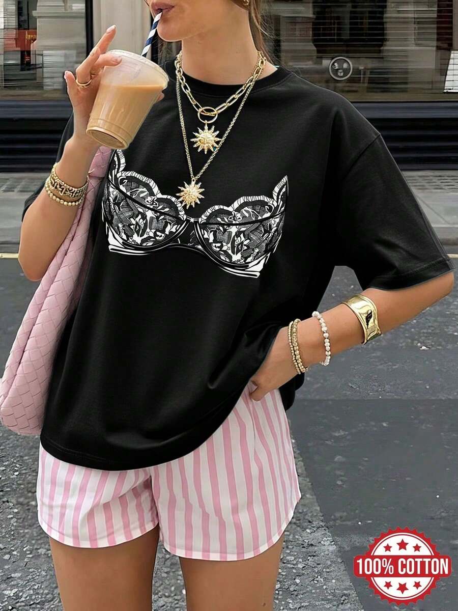 Women T-Shirts - 黑色 - 查看 1