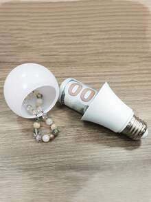Fun Light Bulb Shaped Storage Box (Not A Real Light Bulb), Light Bulb Shaped Box, Realistic Light Bulb Storage Box, Realistic Light Bulb With Secret Compartment - Password Lock, Hidden Storage For Cash, Jewelry And Valuables, Transparent Plastic Design, No Battery Required, Party Gift, Holiday Gift - Multicolor - View 3