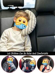 1pc All Cotton Car Neck Pillow Headrest Seat Belt Cushion For Kids, Car Accessory Gift - Multicolor - View 5