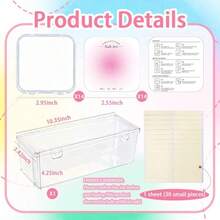 15PCS Press-On Nail Storage Set Includes 1 Organizer, 14 Nail Display Nail Instructions And Double Sided Adhesive Artificial False Nail Box Acrylic Organizer Nail - 多色 - 查看 2