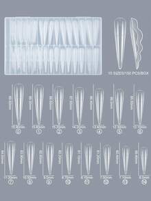 1 Caja de Moldes de Extensión de Uñas Acrílicas con Diseño de Mariposa, Formas de Esculpido de Gel UV Rápido Sin Papel en Múltiples Tamaños, Suministros Imprescindibles de Arte de Uñas para Salón & Manicura DIY en Casa - transparente - Ver 6