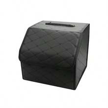 Car Trunk Leather Storage Box Multi-Functional Foldable Organizer Travel Essential Car Interior Decoration Accessory Bowknot Container For Vehicle Organization - Multicolor - View 16