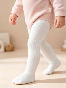 3件組嬰幼兒兒童簡約純色直條紋緊身內搭褲,經典百搭風格,適合男孩女孩日常穿著 - 彩色 - 查看 4