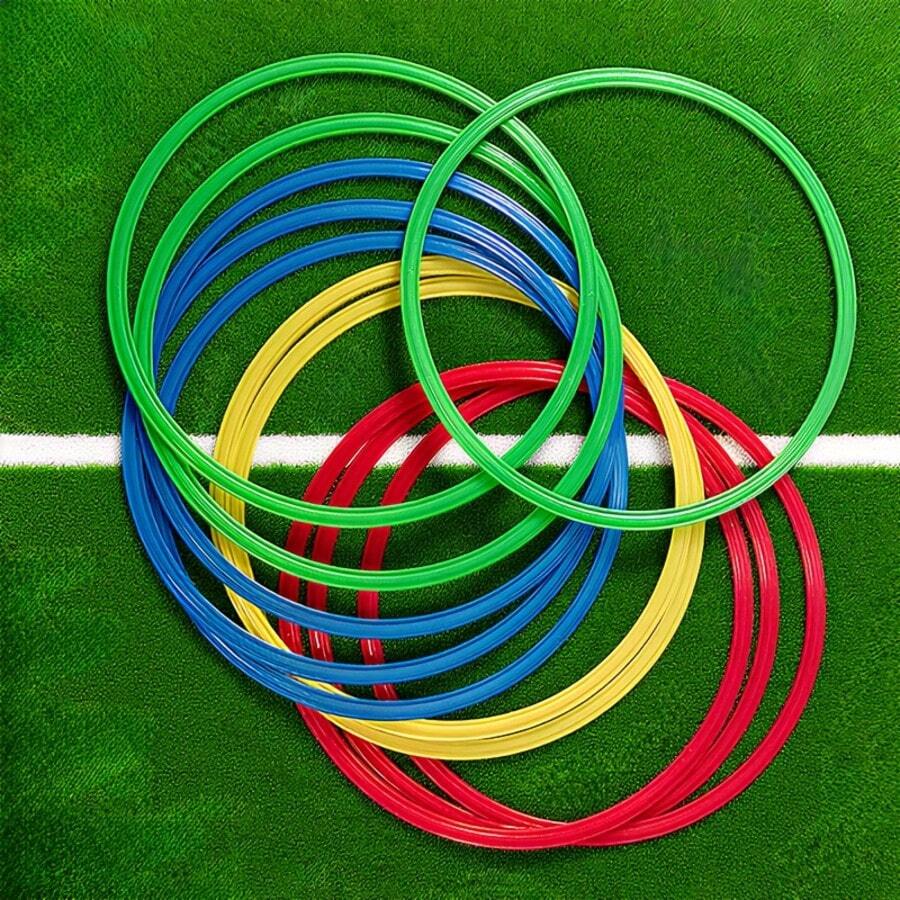 Improves Agility Speed & Coordination Colorful Hopping Rings Jump Grid Training Circles For Soccer Football Agility Ladder Alternative Outdoor Indoor Sports Exercise Equipment Random Colors - Multicolor - View 1
