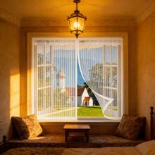 Magnetic Mosquito Screen, Window Mosquito Net, Dense Polyester Fiber Screen, Magnetic Closing Screen Door And Window To Prevent Mosquitoes And Flies From Entering, With Hook & Loop & Thumbtacks - White - White - View 2