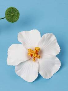 3 piezas de pinzas para el cabello con flores de plumeria y hibisco hawaiano, pinzas para el cabello con flores artificiales tropicales, adecuadas para vacaciones en la playa, fiestas de verano, bodas y regalos - Blanco - Ver 12