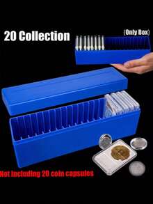 Plastic Coin Storage Box,Suitable For NGC,PCGS,PMG&Coin Holders,Coin Rack Organizer Case With 20 Slots,Protective Coin Organizer For Collectors&Graded Coins,Office Coin Tray,Commemorative Coin Rating Coin Collection Box,Only Empty Box - Multicolor - View 5