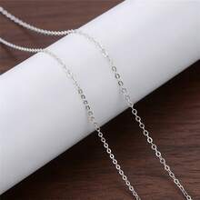 S925 Sterling Silver Necklace, Women's Gold-Tone Thin Chain Collarbone Necklace, 16-24in Long, Shiny Versatile, Holiday Gift, Unisex - White - View 12