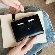 女款短款 INS 風格大容量雙折拉鍊零錢包 - 彩色 - 查看 6