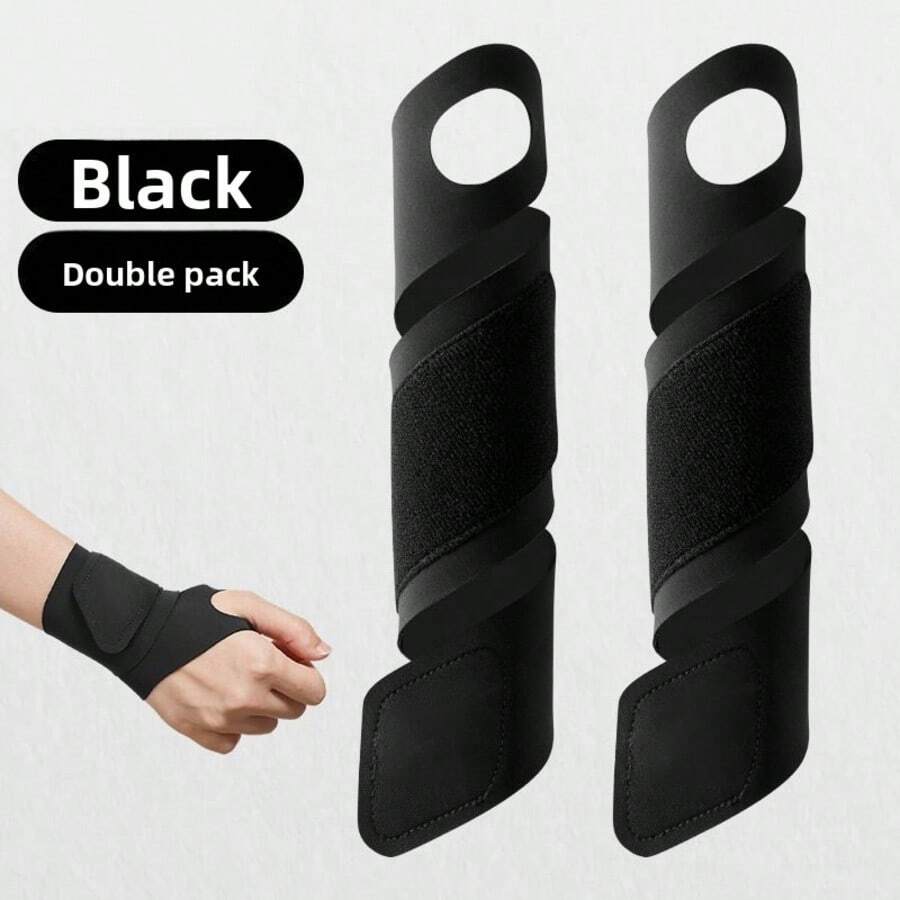 2pcs Adjustable Wrist Straps, Unisex - Comfortable Sports Compression Wrist Straps, Suitable For Work, Sports, Fitness And Weightlifting, Left And Right Hand Support - Multicolor - View 1