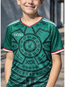 20262026Playera De La Selección Mexicana 2026 Para Niño, Esta Camiseta de México es perfecta para los Adolecentes aficionados de fútbol que apoyan a la selección en en  2026 CRB1 - Blanco - Ver 1
