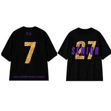 For Seniors, Personalized Name And Number, Oversized Urban Style In Black, Gold And Purple, Personalized Graduation Gift For Sports And Outdoor Use - 白色 - 查看 1