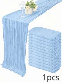 Sage Green Cheesecloth Table Runner 120 Inch Boho Gauze Table Runners, Rustic Sheer Cheese Cloth Table Runners For Wedding, Baby Shower, Birthday Party, Home Decor - Multicolor - View 44
