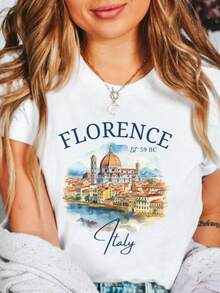 Camiseta Básica Mexicana Florencia Italia, Camiseta Firenze, Viajes a Florencia, Camiseta Florencia, Camiseta Italia, Regalo Duomo, Flsoft Nuevo Lanzamiento - Blanco - Ver 1