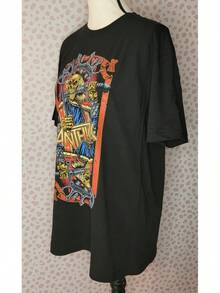 Camiseta de concierto estilo vintage  Evil King, talla para hombre, camiseta negra Gildan Softstyle de Rock Off - Negro - Ver 2