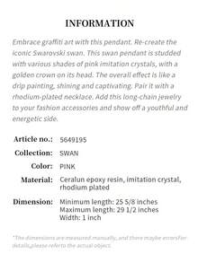 Swarovski SWAN Fashionable And Versatile Swan Plating Rhodium Crystal Pendant Necklace, Clavicle Chain, Women's Necklace, Birthday Gift, Christmas Gift, Girlfriend Gift - Pink - View 5