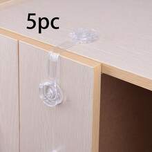 1/3/5pcs Transparent Invisible Self-Adhesive Drawer Limit Strap, No-Drill Adjustable Cabinet Door Lock, Home Storage Panel Adhesive Drawer Stopper, Retractable Strap Design, Room Decor, Storage Organization, Home Autumn Decoration - Multicolor - View 14