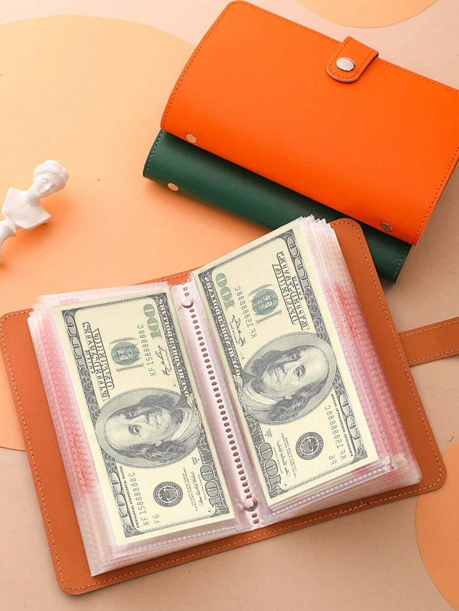 100pcs Envelopes, Discount Challenge, Replaceable Binder, Savings Binder, Multi-Functional Binder Pouch, Portable Organizer, School Supplies, Back To School Sticker Book - Savings Book - View 1