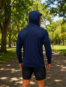 Kit 3 UV Protection Thermal Second Skin T-Shirt With Hood - 藏蓝色 - 查看 6