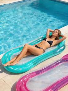 Inflatable Water Hammock Floating Bed Swim Ring Pool Mattress Sleeping Bed Beach Lounge Chair - A - View 3