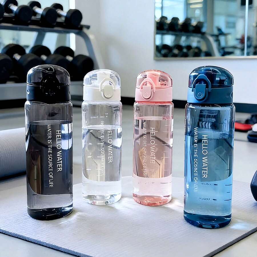 1pc 780ml Leak-Proof Sports Water Bottle With Time Scale, Reusable Portable Fitness Travel Cup, Suitable For School, Yoga, Outdoor Daily Use, Cute Party Gift, Perfect For Mother's Day, Valentine's Day, Graduation Season - Multicolor - View 1