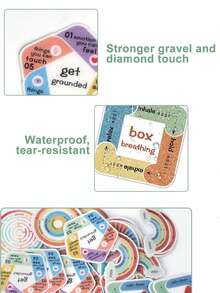 ‌Calm Strips Anxiety Sensory Stickers‌,Fidget Textured Strips‌,Textured Sensory Stress Relief Stickers, Stress Relief Tactile Stickers‌, Sensory Calm Adhesive Strips,Waterproof Raised Texture Decals For Phone Laptop Water Bottle - 1 Sheet (12 Pieces) - View 8